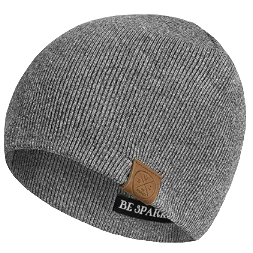 BE SPARKLE Grey Unisex Cotton Winter Skull Cap Warm Stretch Soft Beanie Hat OS